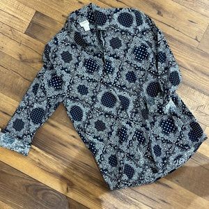 Paisley print button down